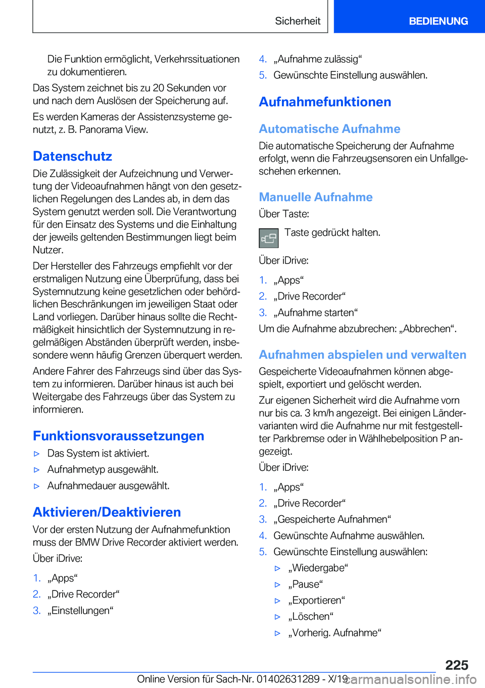 BMW M8 2020  Betriebsanleitungen (in German) �D�i�e��F�u�n�k�t�i�o�n��e�r�m�