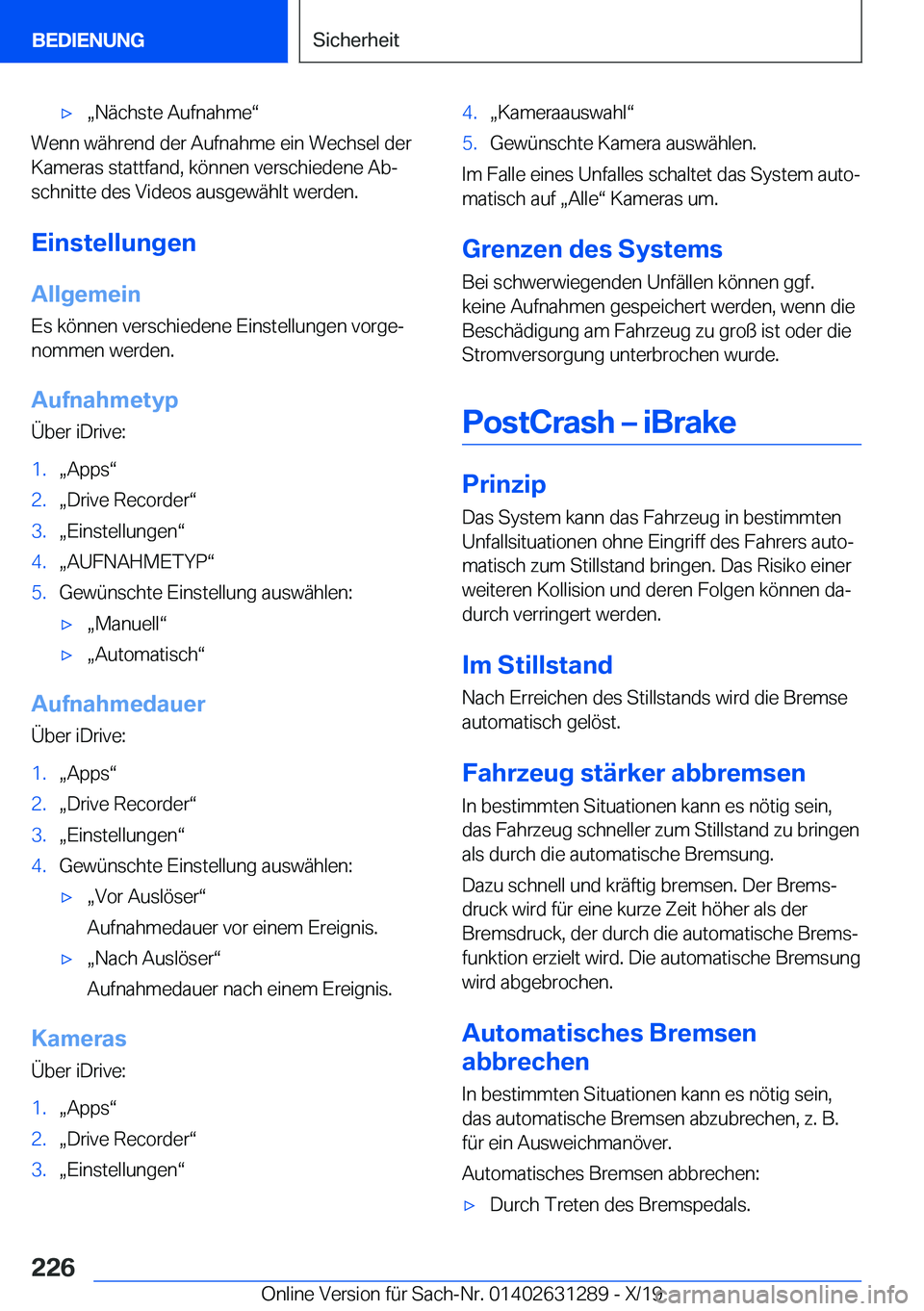 BMW M8 2020  Betriebsanleitungen (in German) 'xx�N�