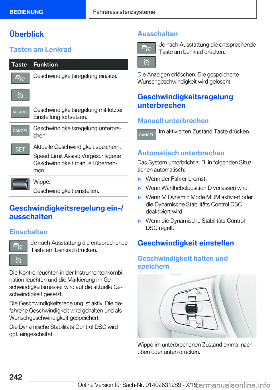 BMW M8 2020  Betriebsanleitungen (in German) �