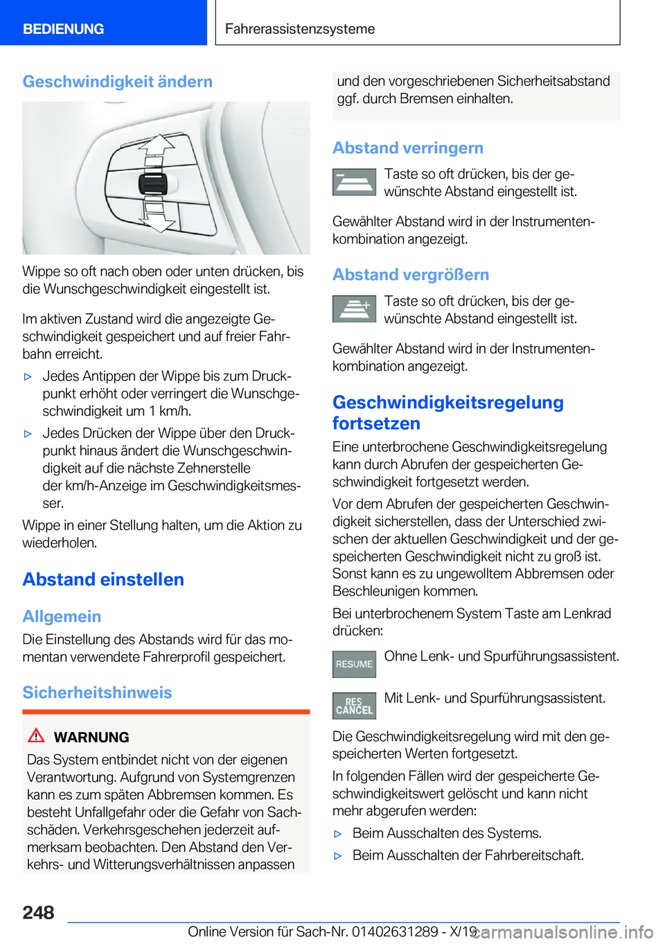 BMW M8 2020  Betriebsanleitungen (in German) �G�e�s�c�h�w�i�n�d�i�g�k�e�i�t��