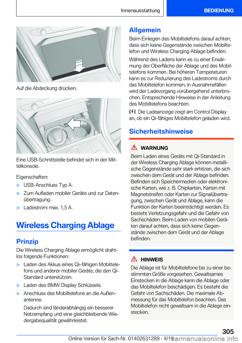 BMW M8 2020  Betriebsanleitungen (in German) �A�u�f��d�i�e��A�b�d�e�c�k�u�n�g��d�r�