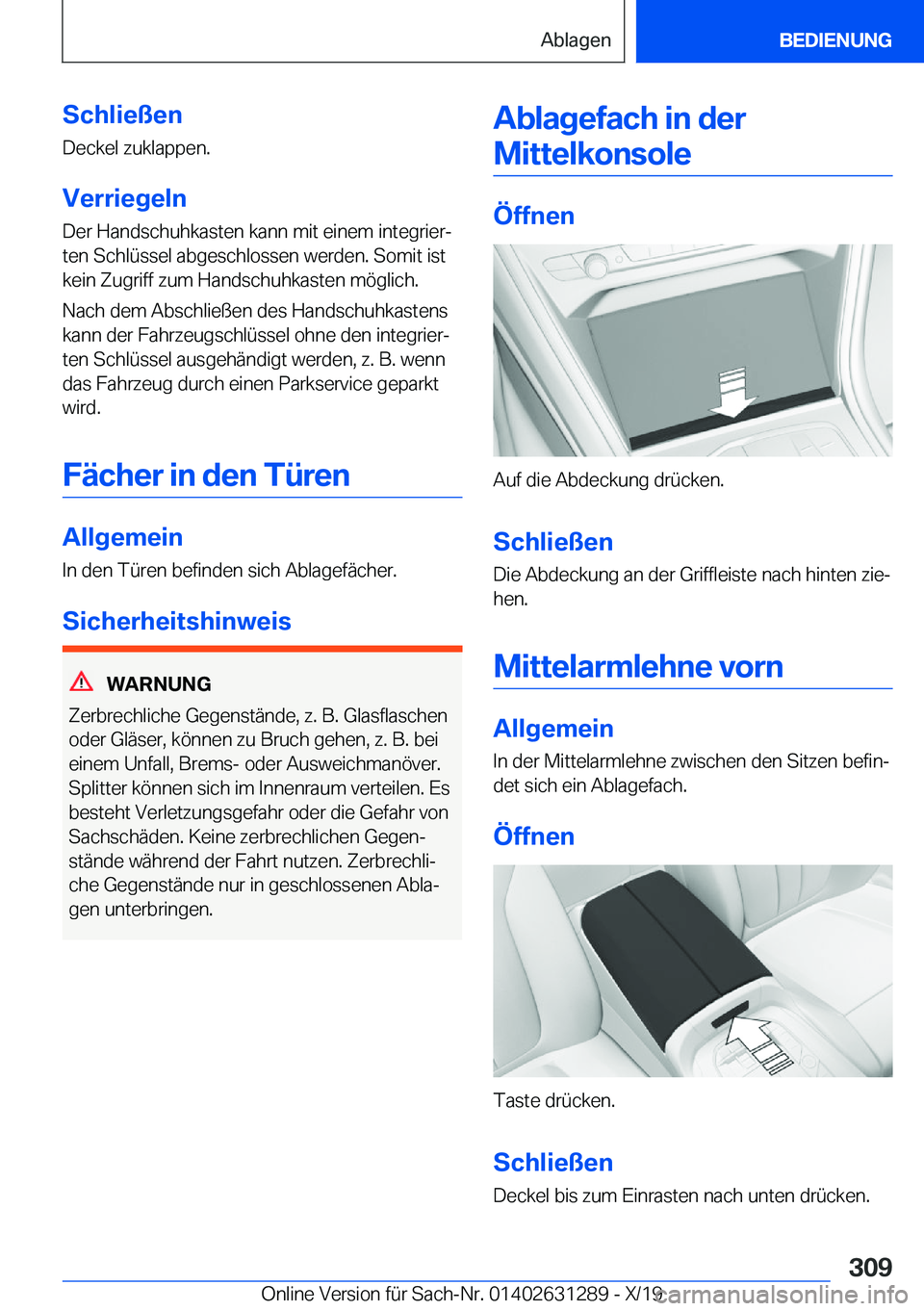 BMW M8 2020  Betriebsanleitungen (in German) �S�c�h�l�i�e�