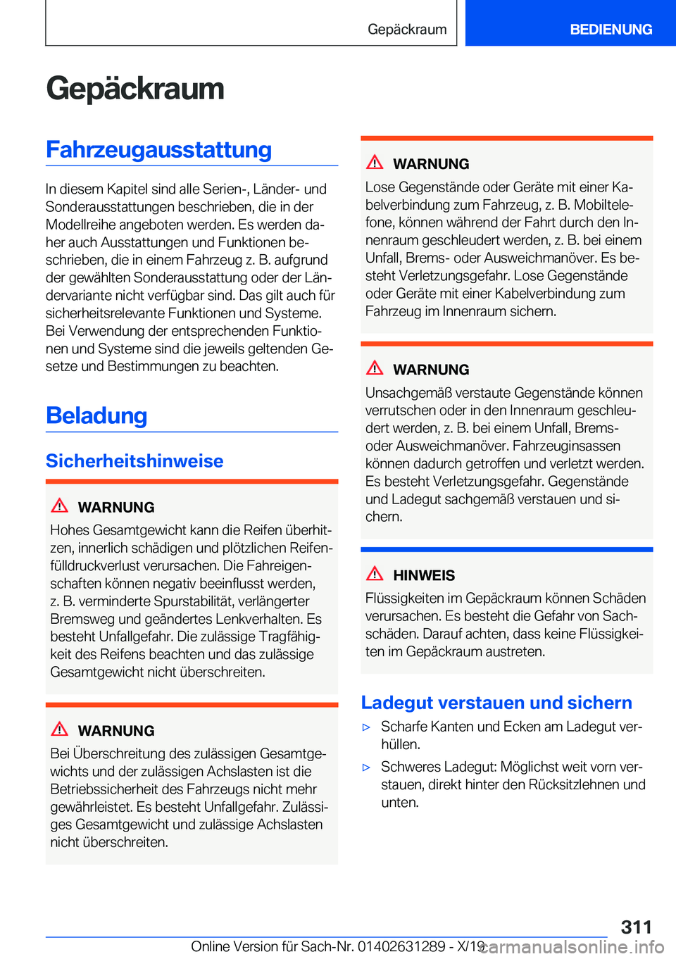 BMW M8 2020  Betriebsanleitungen (in German) �G�e�p�