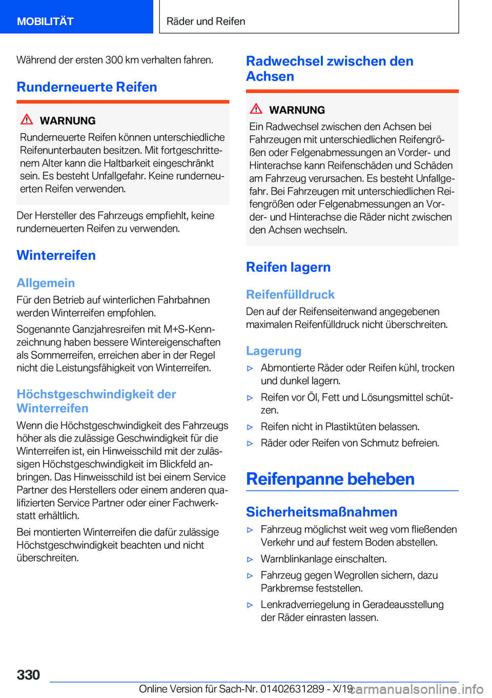 BMW M8 2020  Betriebsanleitungen (in German) �W�