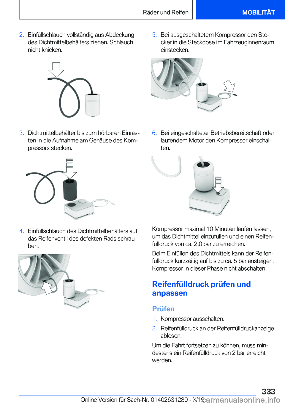 BMW M8 2020  Betriebsanleitungen (in German) �2�.�E�i�n�f�