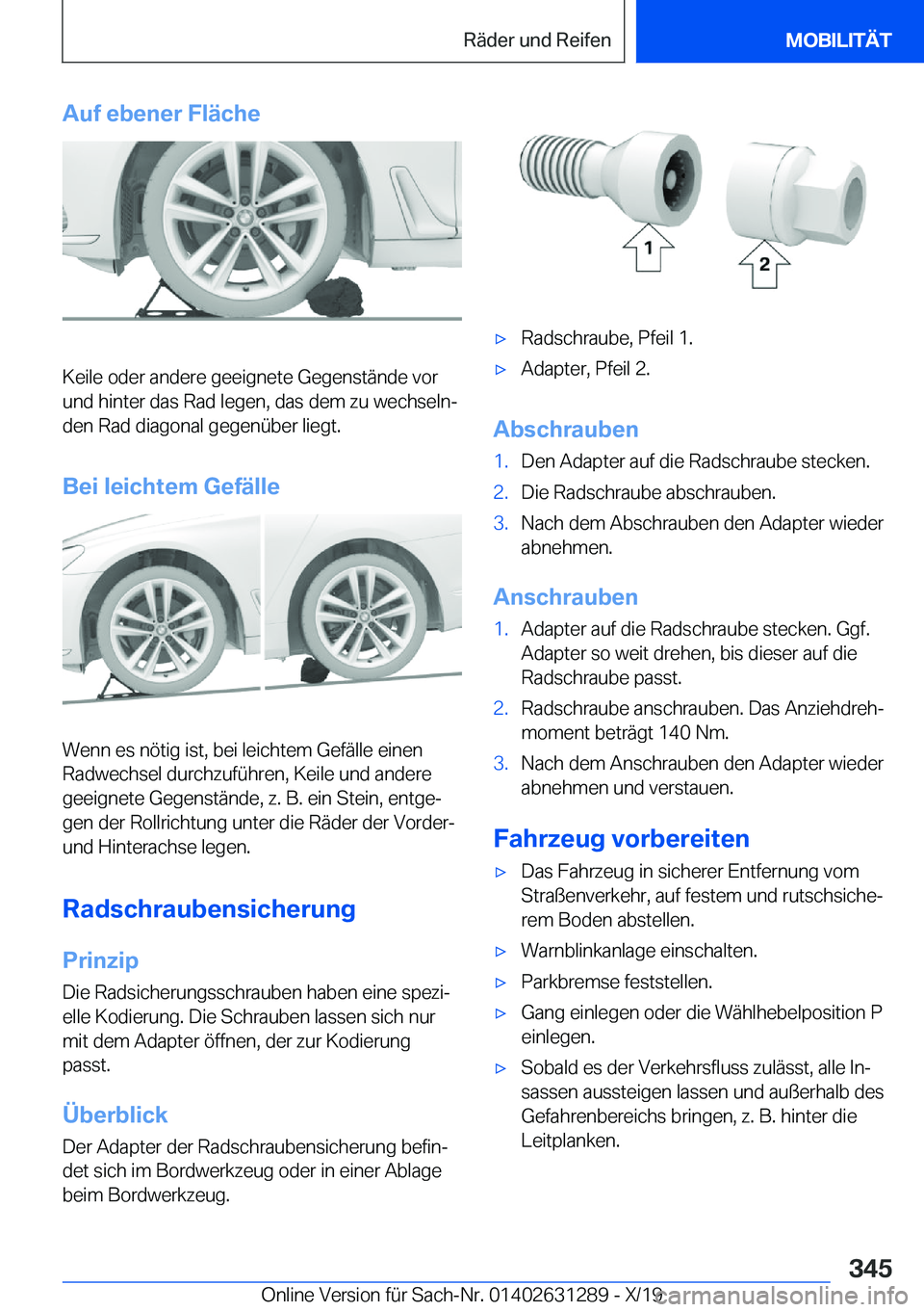 BMW M8 2020  Betriebsanleitungen (in German) �A�u�f��e�b�e�n�e�r��F�l�