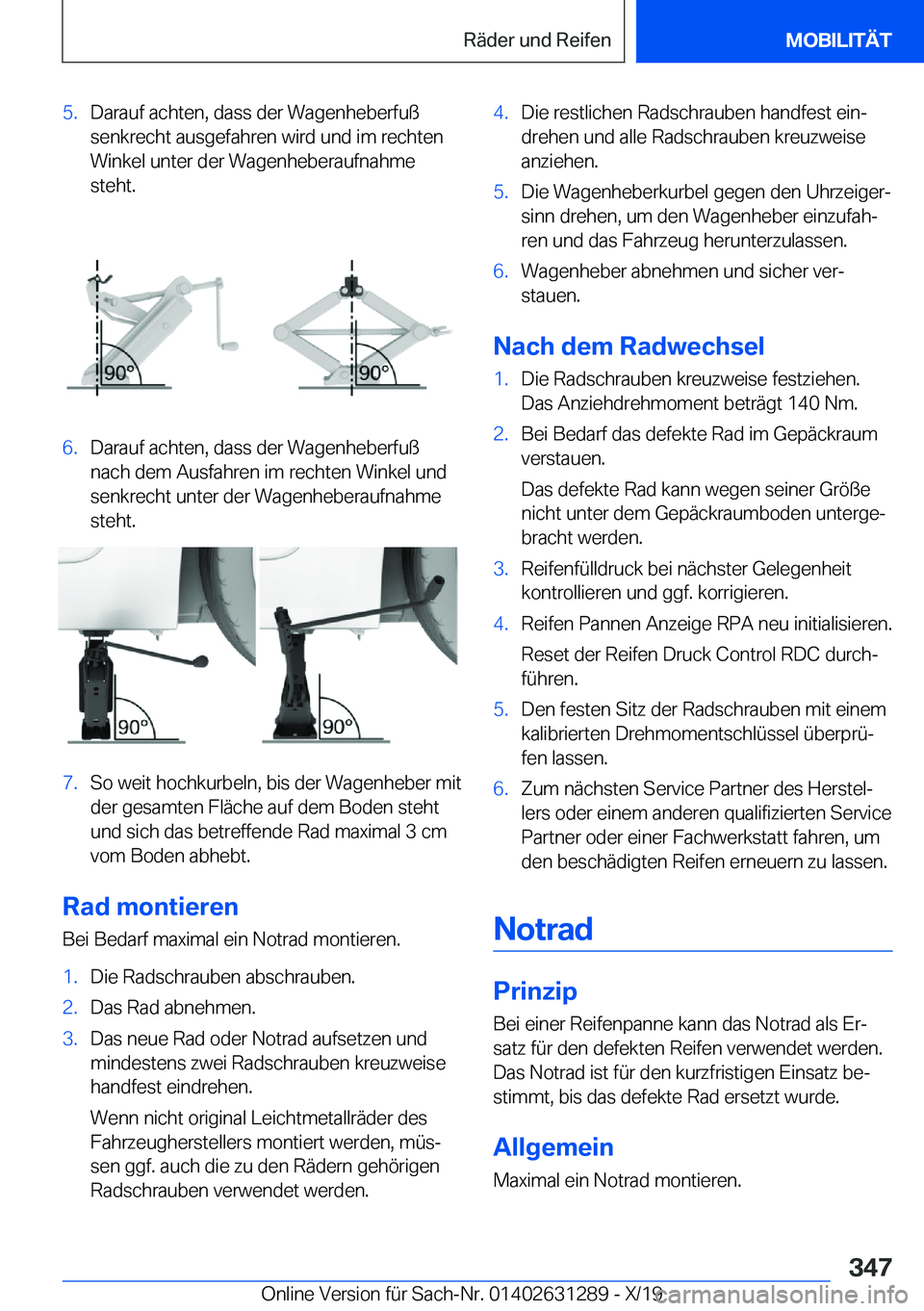 BMW M8 2020  Betriebsanleitungen (in German) �5�.�D�a�r�a�u�f��a�c�h�t�e�n�,��d�a�s�s��d�e�r��W�a�g�e�n�h�e�b�e�r�f�u�