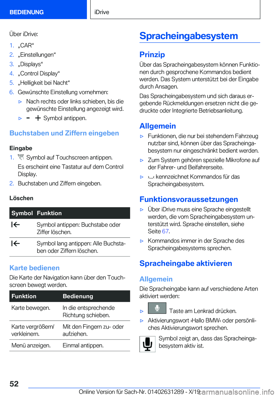 BMW M8 2020  Betriebsanleitungen (in German) �