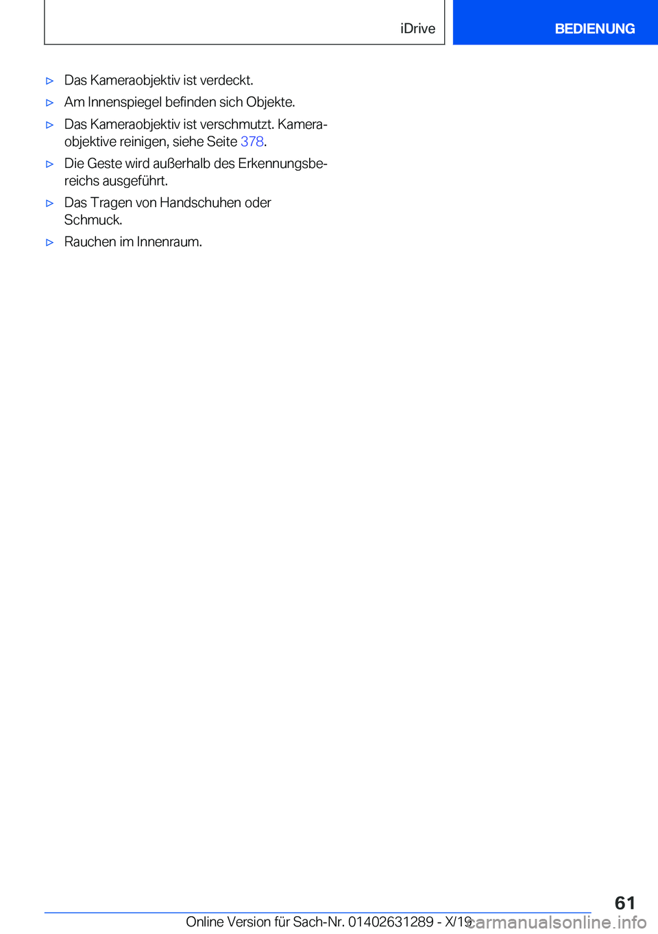 BMW M8 2020  Betriebsanleitungen (in German) 'x�D�a�s��K�a�m�e�r�a�o�b�j�e�k�t�i�v��i�s�t��v�e�r�d�e�c�k�t�.'x�A�m��I�n�n�e�n�s�p�i�e�g�e�l��b�e�f�i�n�d�e�n��s�i�c�h��O�b�j�e�k�t�e�.'x�D�a�s��K�a�m�e�r�a�o�b�j�e�k�t�i�v��i�s