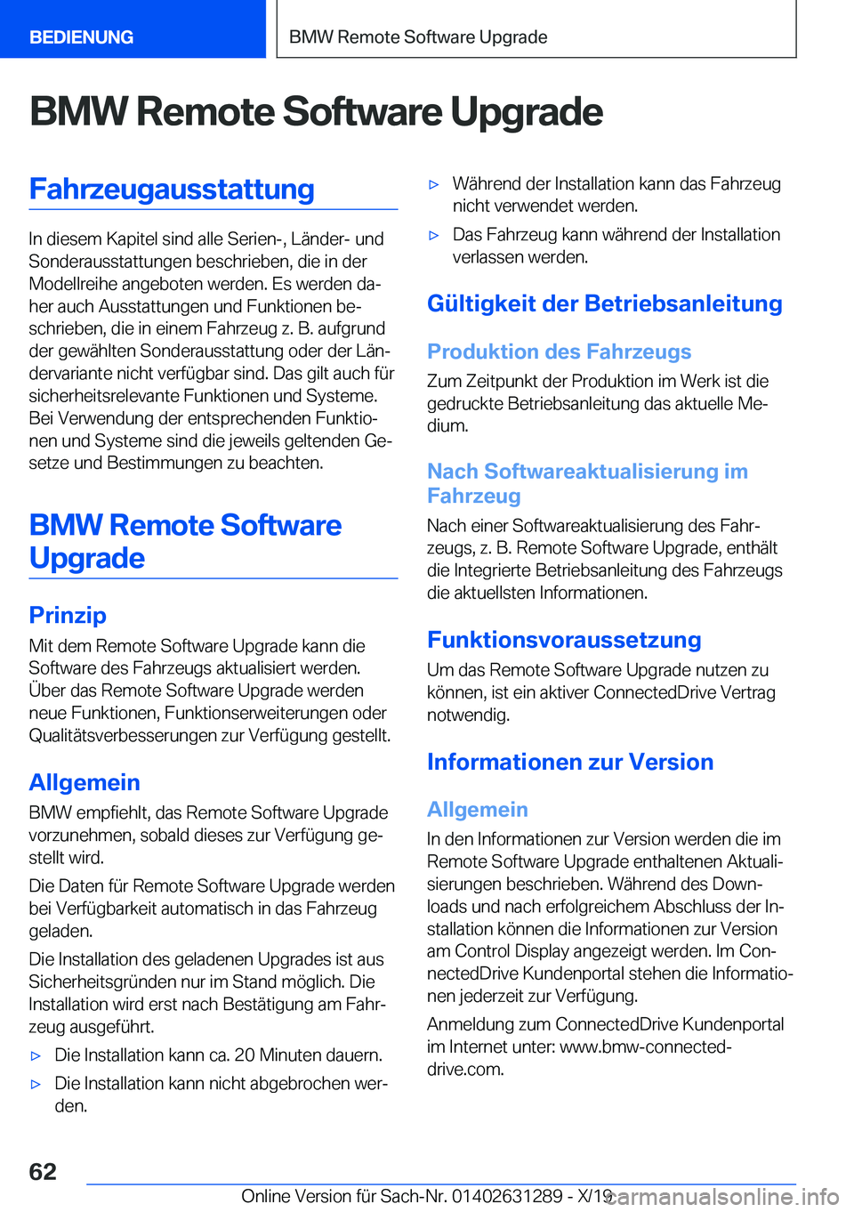 BMW M8 2020  Betriebsanleitungen (in German) �B�M�W��R�e�m�o�t�e��S�o�f�t�w�a�r�e��U�p�g�r�a�d�e�F�a�h�r�z�e�u�g�a�u�s�s�t�a�t�t�u�n�g
�I�n��d�i�e�s�e�m��K�a�p�i�t�e�l��s�i�n�d��a�l�l�e��S�e�r�i�e�n�-�,��L�