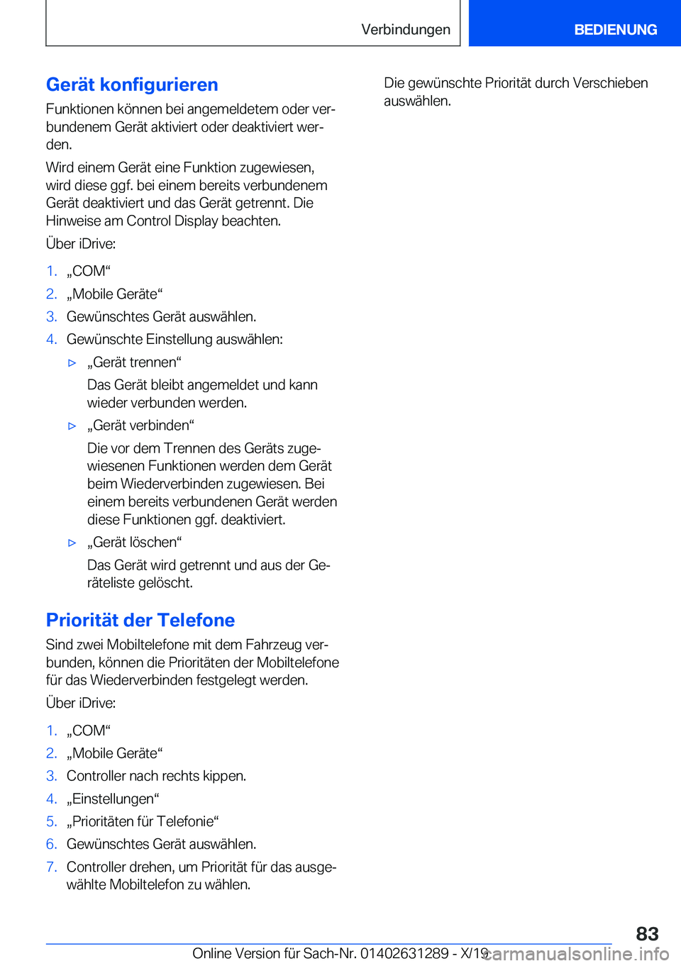 BMW M8 2020  Betriebsanleitungen (in German) �G�e�r�