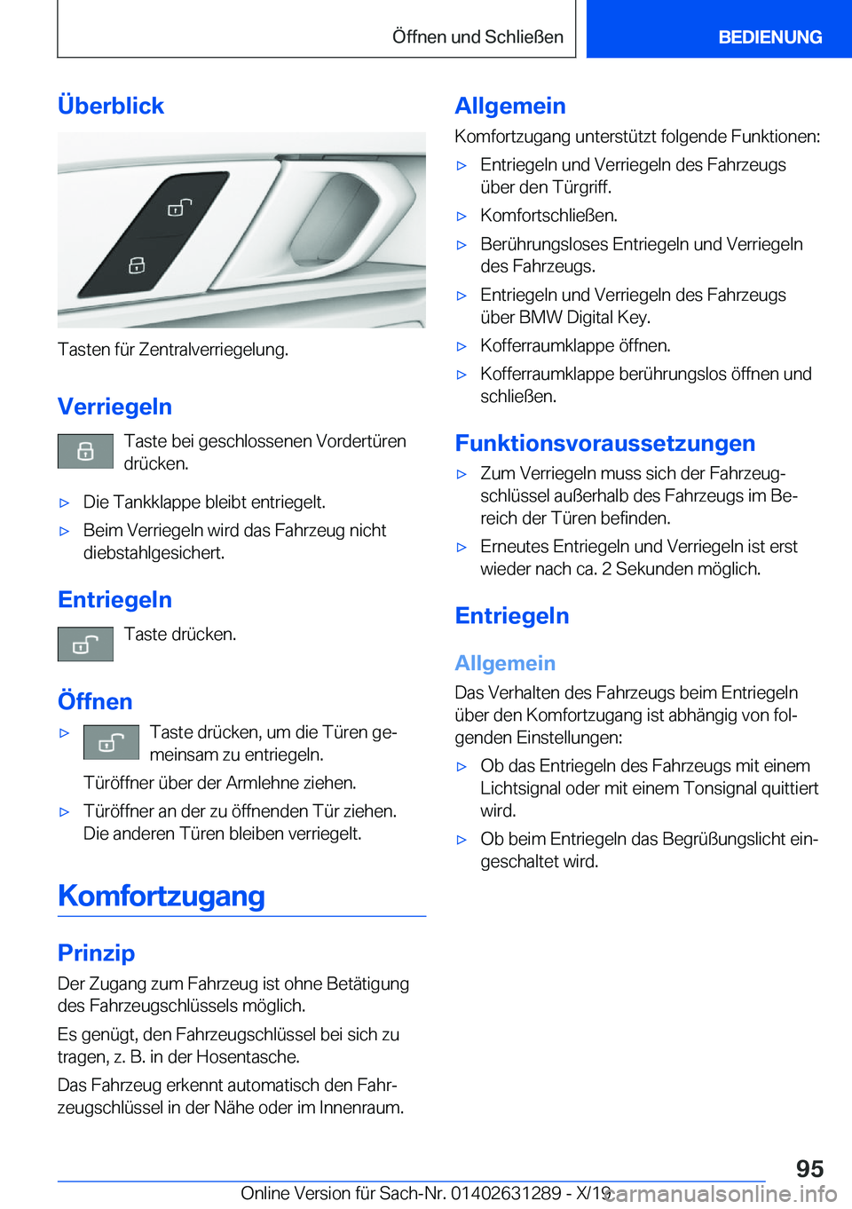 BMW M8 2020  Betriebsanleitungen (in German) �