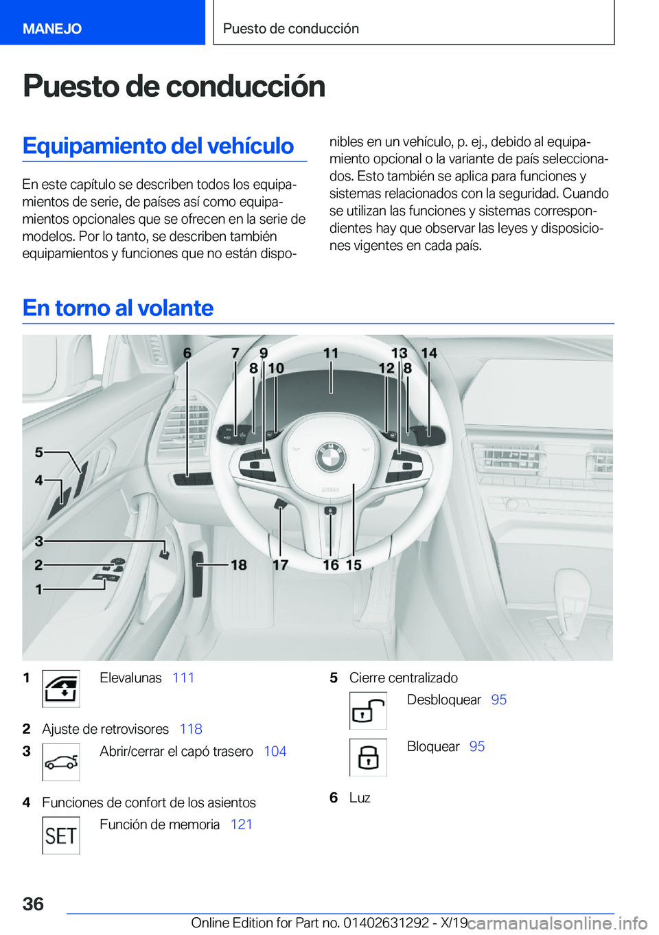 BMW M8 2020  Manuales de Empleo (in Spanish) �P�u�e�s�t�o��d�e��c�o�n�d�u�c�c�i�