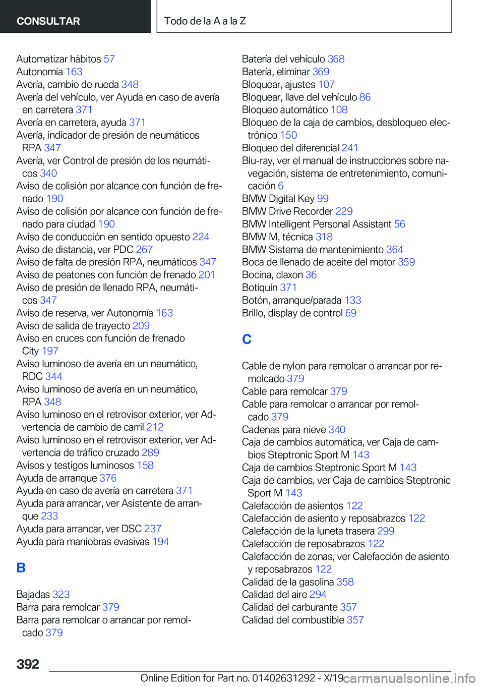 BMW M8 2020  Manuales de Empleo (in Spanish) �A�u�t�o�m�a�t�i�z�a�r��h�