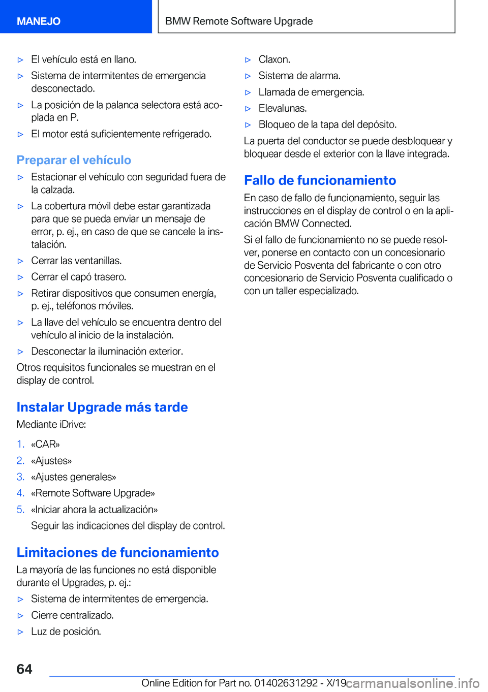 BMW M8 2020  Manuales de Empleo (in Spanish) x�E�l��v�e�h�