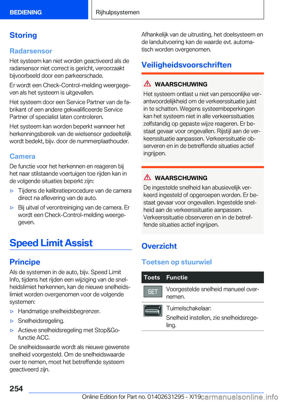 BMW M8 2020  Instructieboekjes (in Dutch) �S�t�o�r�i�n�g
�R�a�d�a�r�s�e�n�s�o�r
�H�e�t��s�y�s�t�e�e�m��k�a�n��n�i�e�t��w�o�r�d�e�n��g�e�a�c�t�i�v�e�e�r�d��a�l�s��d�e
�r�a�d�a�r�s�e�n�s�o�r��n�i�e�t��c�o�r�r�e�c�t��i�s��g�e�r�i�c�h�