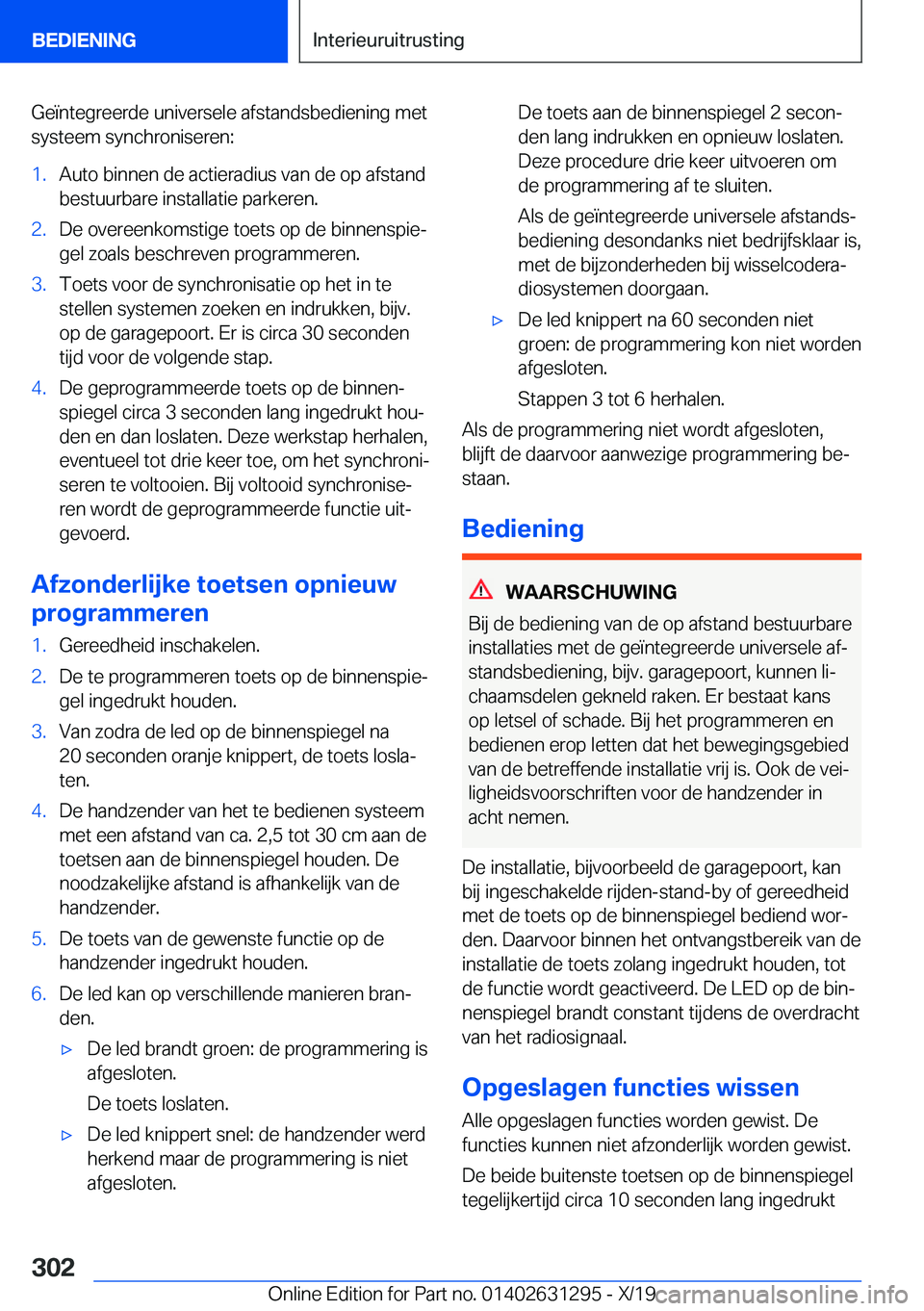 BMW M8 2020  Instructieboekjes (in Dutch) �G�e�