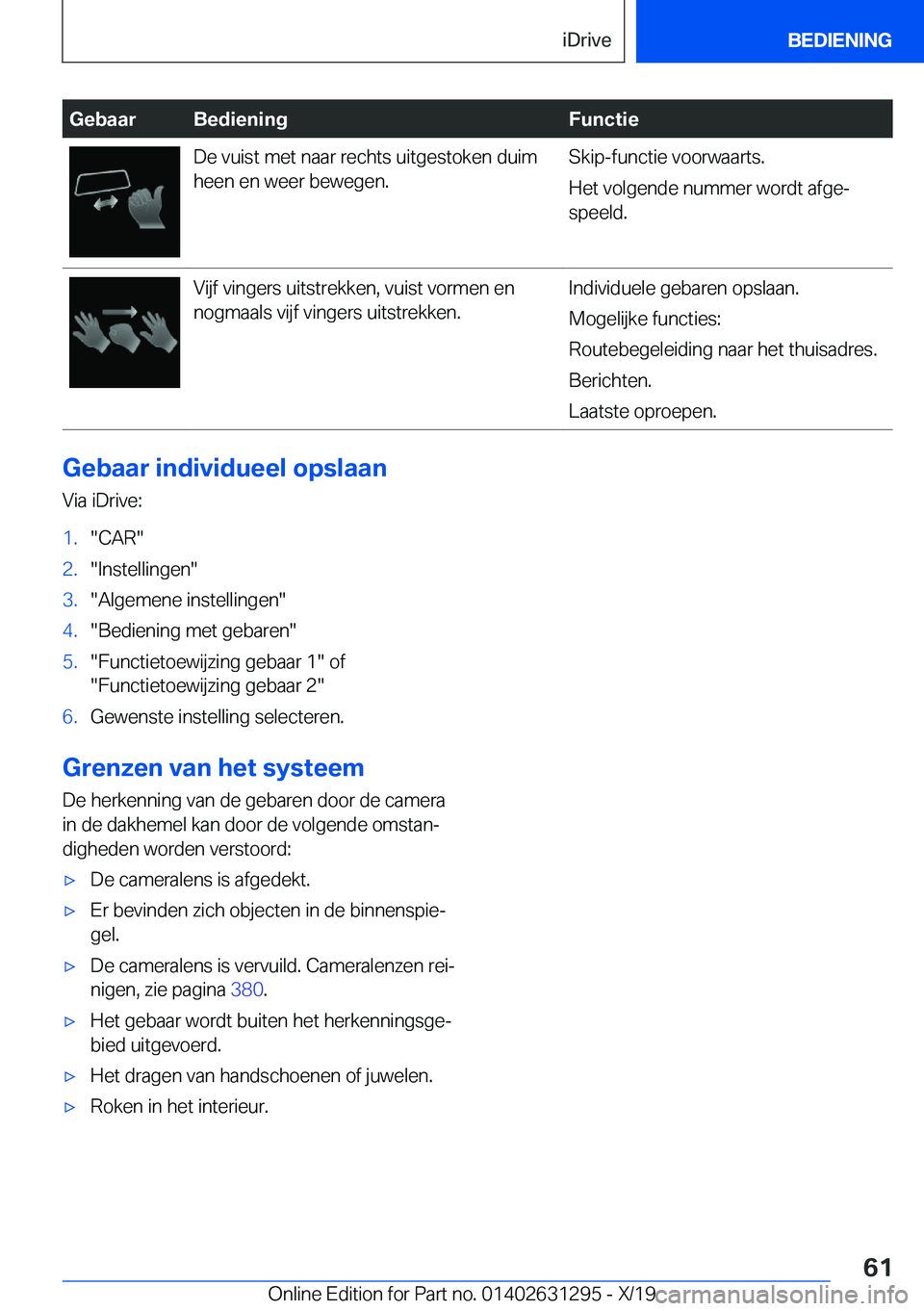 BMW M8 2020  Instructieboekjes (in Dutch) �G�e�b�a�a�r�B�e�d�i�e�n�i�n�g�F�u�n�c�t�i�e�D�e��v�u�i�s�t��m�e�t��n�a�a�r��r�e�c�h�t�s��u�i�t�g�e�s�t�o�k�e�n��d�u�i�m�h�e�e�n��e�n��w�e�e�r��b�e�w�e�g�e�n�.�S�k�i�p�-�f�u�n�c�t�i�e��v�o�o