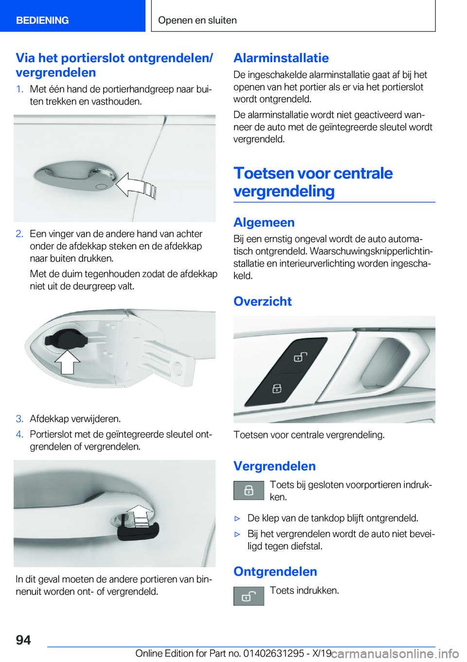 BMW M8 2020  Instructieboekjes (in Dutch) �V�i�a��h�e�t��p�o�r�t�i�e�r�s�l�o�t��o�n�t�g�r�e�n�d�e�l�e�n�/
�v�e�r�g�r�e�n�d�e�l�e�n�1�.�M�e�t��