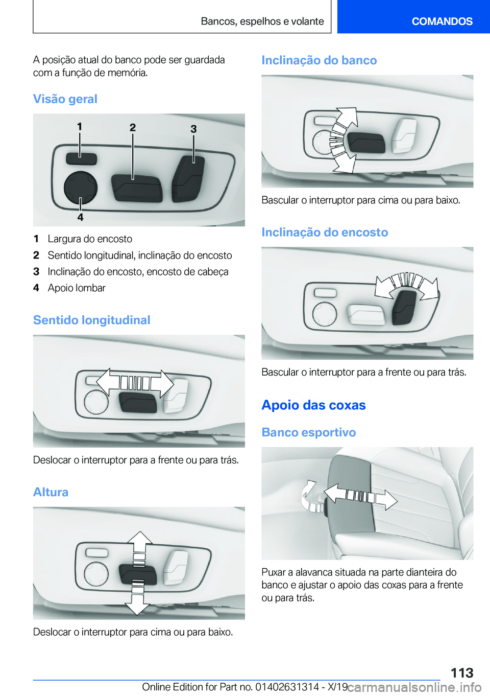 BMW M8 2020  Manual do condutor (in Portuguese) �A��p�o�s�i�