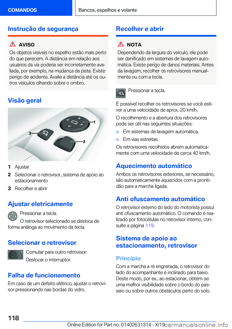 BMW M8 2020  Manual do condutor (in Portuguese) �I�n�s�t�r�u�