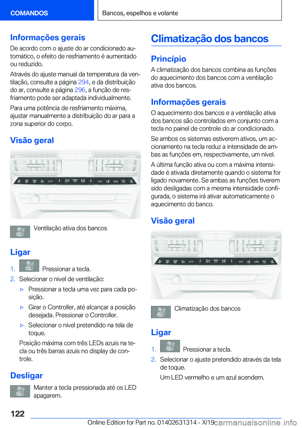 BMW M8 2020  Manual do condutor (in Portuguese) �I�n�f�o�r�m�a�
