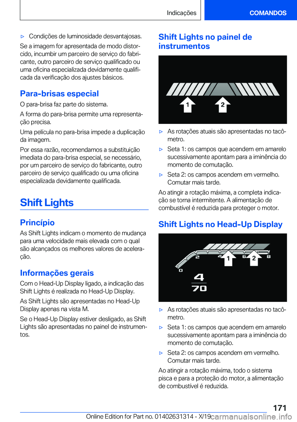 BMW M8 2020  Manual do condutor (in Portuguese) 'x�C�o�n�d�i�