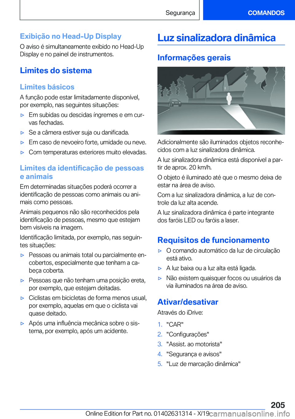 BMW M8 2020  Manual do condutor (in Portuguese) �E�x�i�b�i�