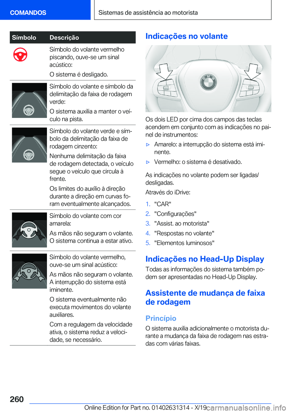 BMW M8 2020  Manual do condutor (in Portuguese) �S�