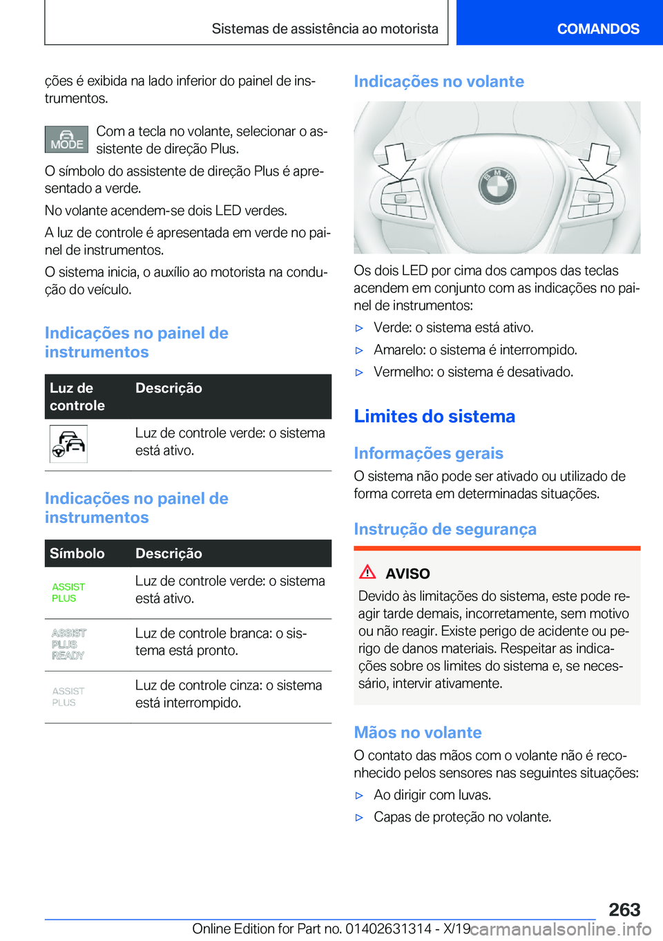BMW M8 2020  Manual do condutor (in Portuguese) �