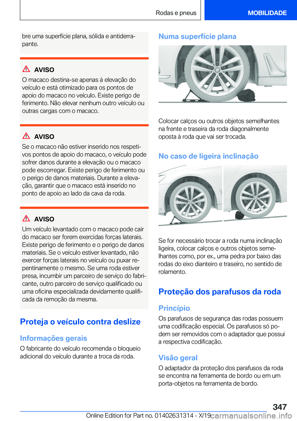 BMW M8 2020  Manual do condutor (in Portuguese) �b�r�e��u�m�a��s�u�p�e�r�f�