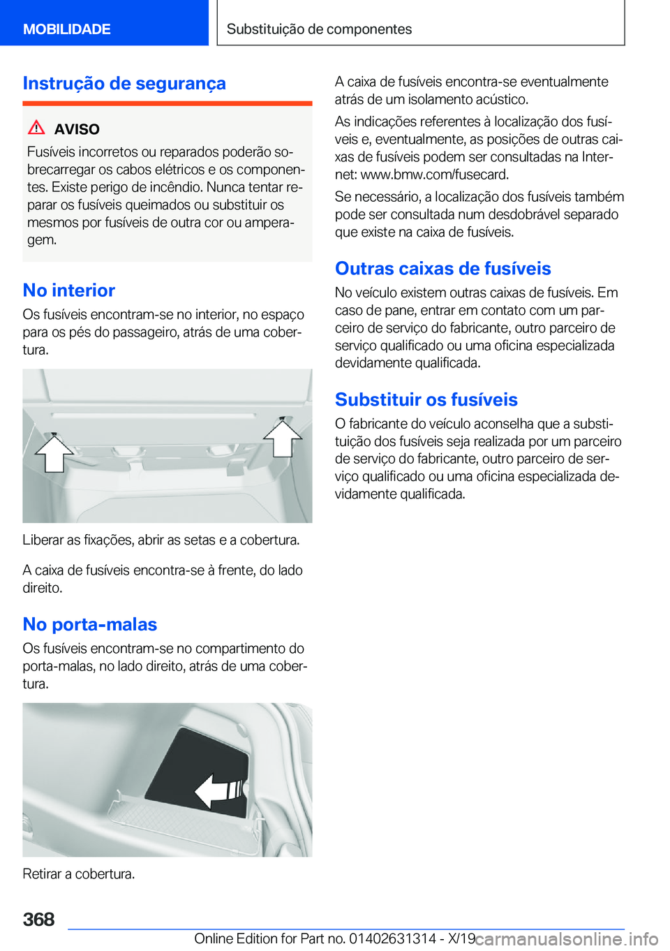 BMW M8 2020  Manual do condutor (in Portuguese) �I�n�s�t�r�u�