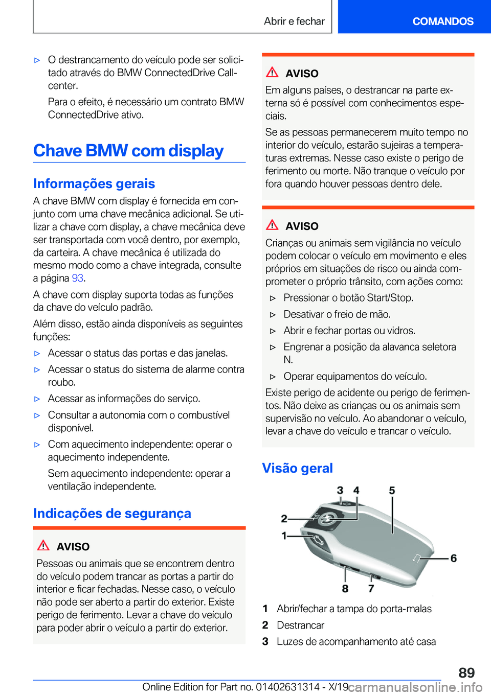 BMW M8 2020  Manual do condutor (in Portuguese) 'x�O��d�e�s�t�r�a�n�c�a�m�e�n�t�o��d�o��v�e�