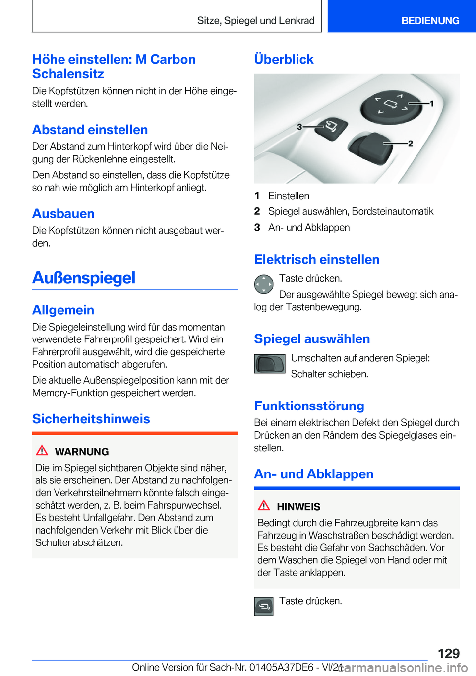 BMW M8 GRAN COUPE 2022  Betriebsanleitungen (in German) �H�