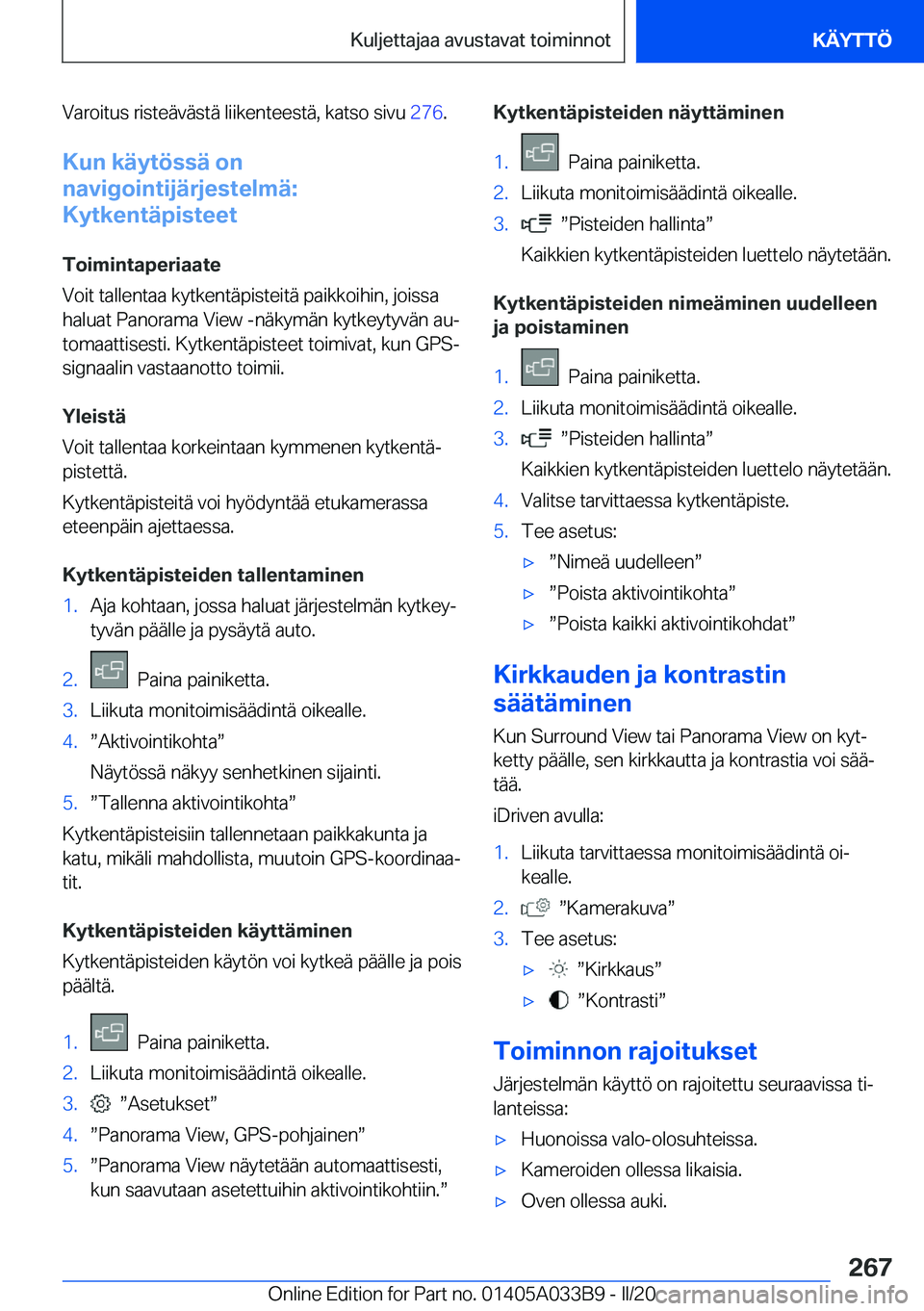 BMW M8 GRAN COUPE 2020  Omistajan Käsikirja (in Finnish) �V�a�r�o�i�t�u�s��r�i�s�t�e�