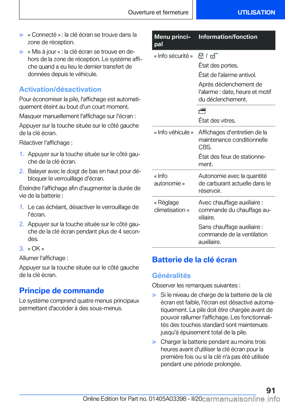BMW M8 GRAN COUPE 2020  Notices Demploi (in French) 'x�k��C�o�n�n�e�c�t�é��{��:��l�a��c�l�é��é�c�r�a�n��s�e��t�r�o�u�v�e��d�a�n�s��l�a�z�o�n�e��d�e��r�é�c�e�p�t�i�o�n�.'x�k��M�i�s��
