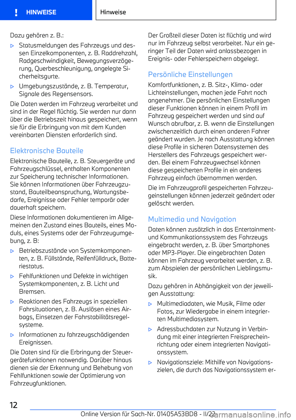 BMW X1 2022  Betriebsanleitungen (in German) Dazu geh