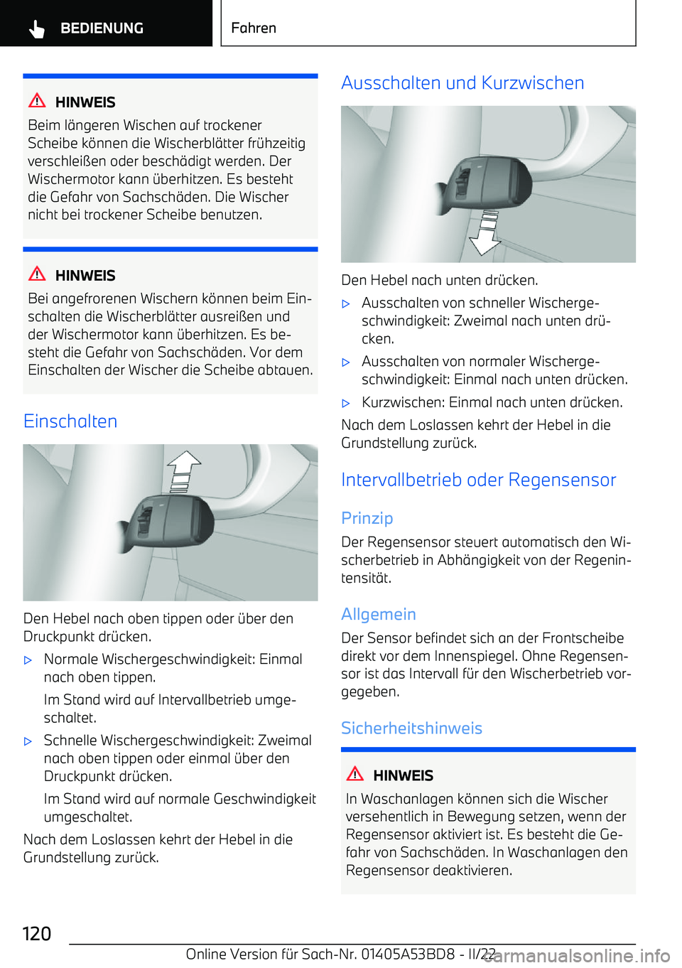 BMW X1 2022  Betriebsanleitungen (in German) HINWEIS
Beim l