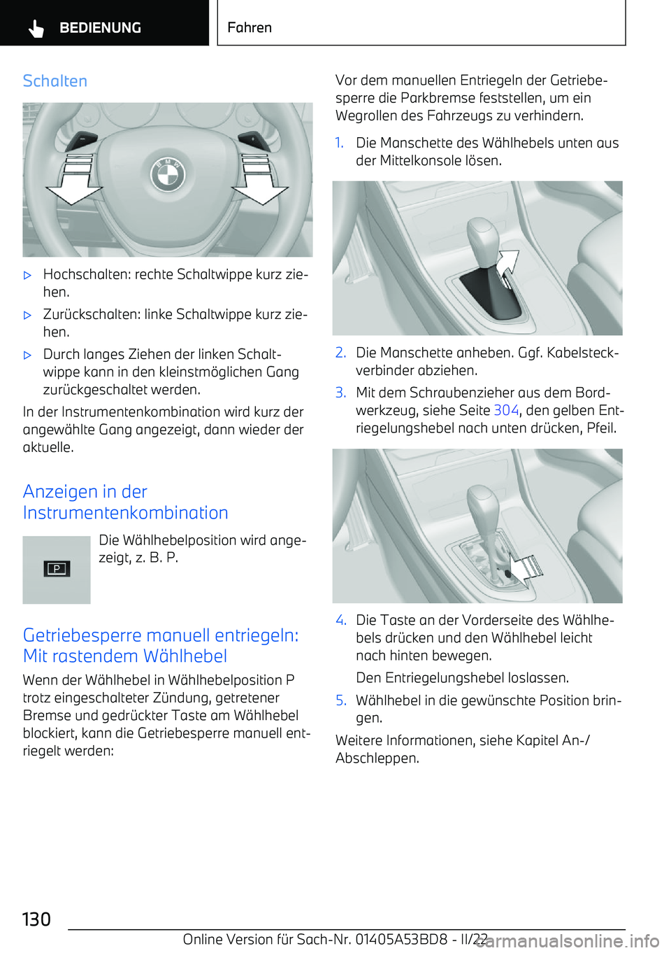 BMW X1 2022  Betriebsanleitungen (in German) Schalten