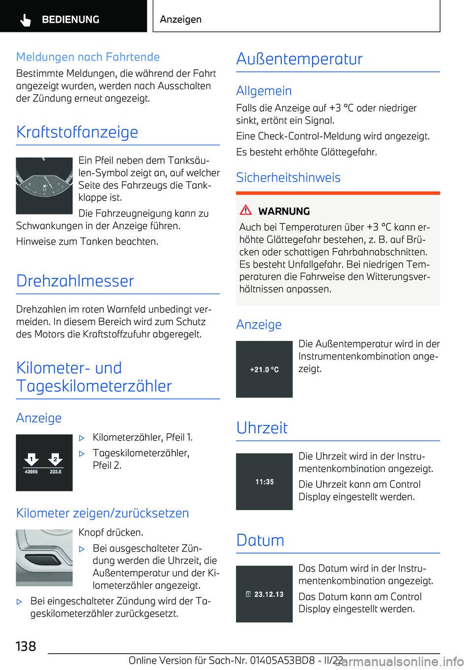 BMW X1 2022  Betriebsanleitungen (in German) Meldungen nach FahrtendeBestimmte Meldungen, die w
