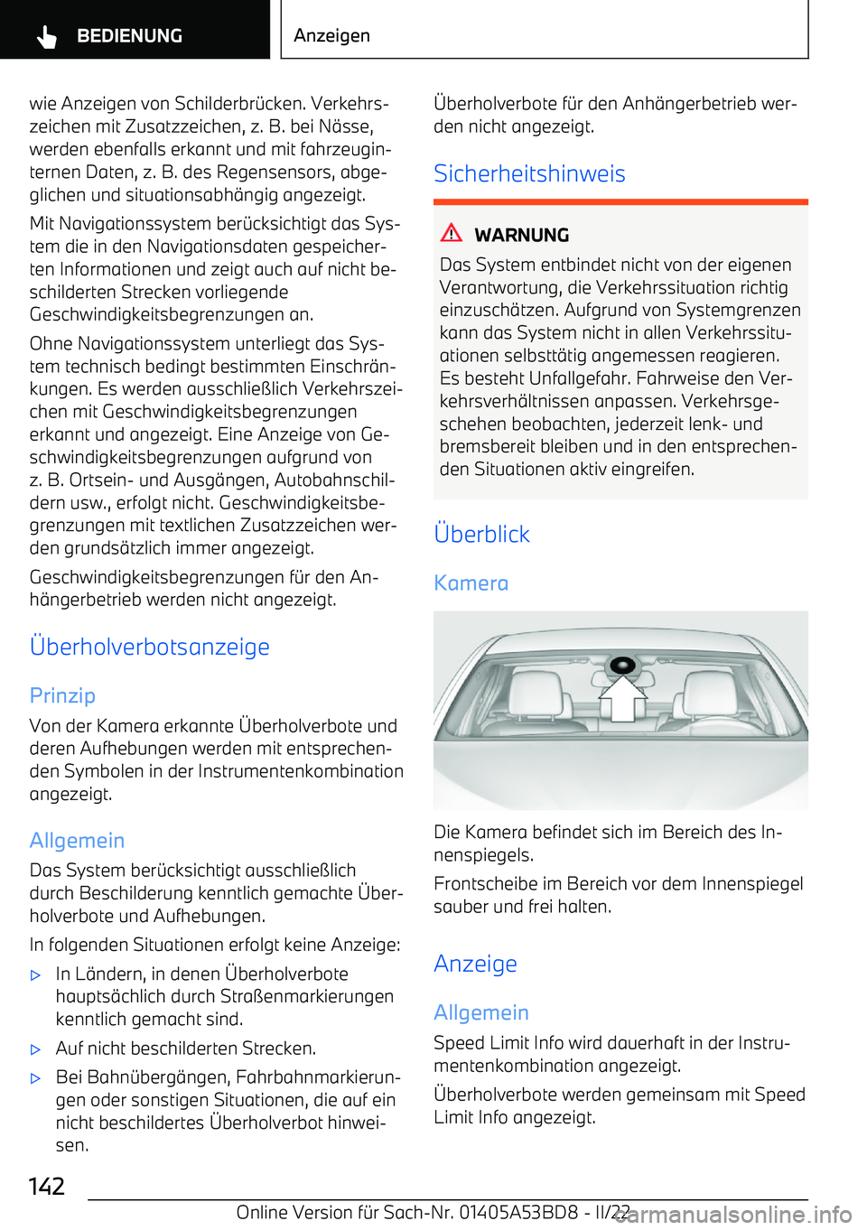 BMW X1 2022  Betriebsanleitungen (in German) wie Anzeigen von Schilderbr