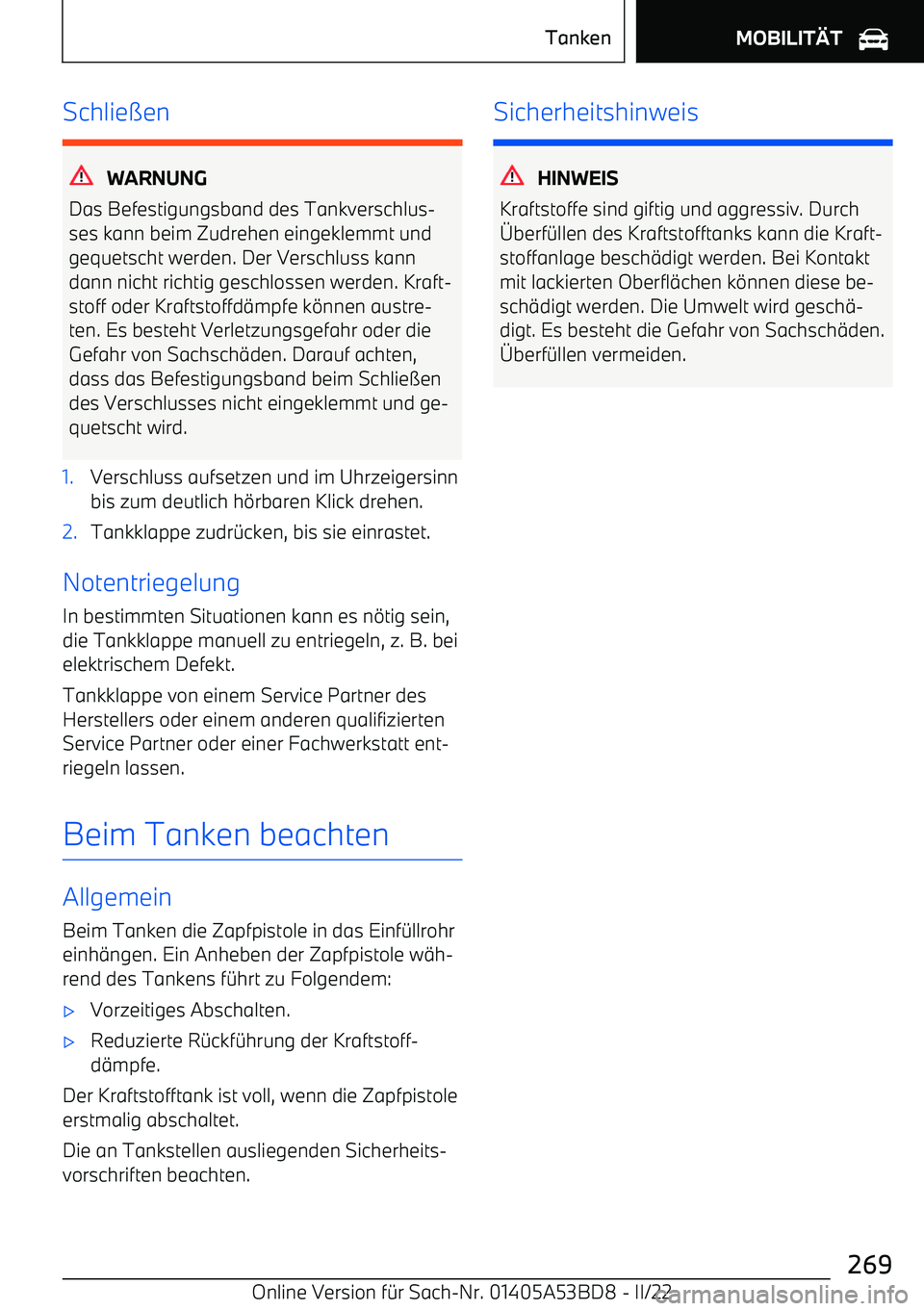 BMW X1 2022  Betriebsanleitungen (in German) Schlie