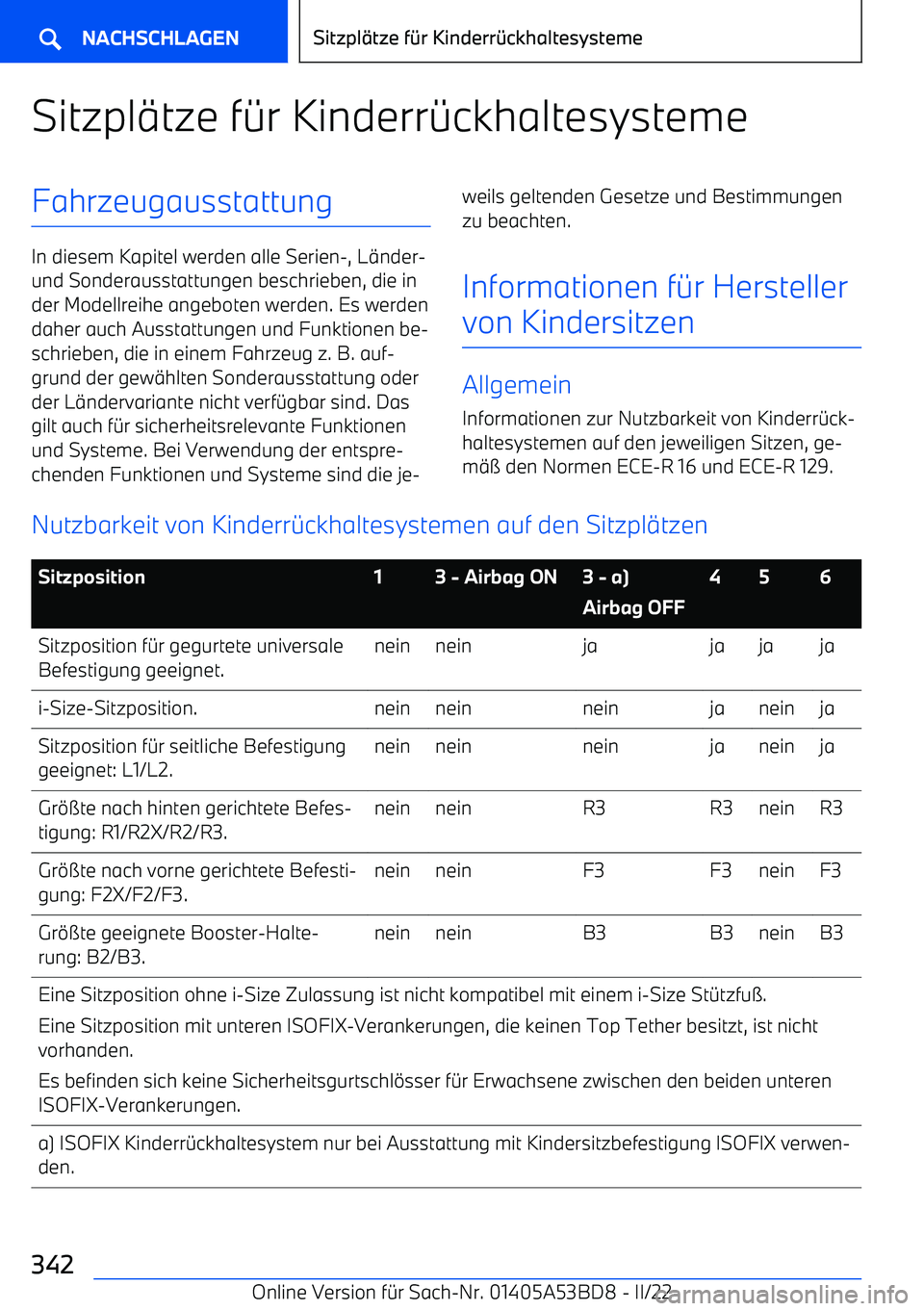 BMW X1 2022  Betriebsanleitungen (in German) Sitzpl