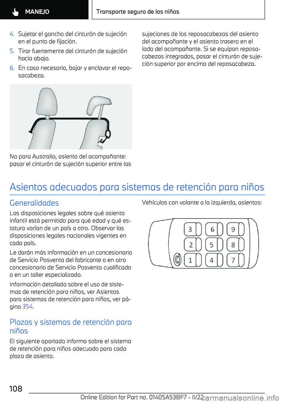 BMW X1 2022  Manuales de Empleo (in Spanish) 4.Sujetar el gancho del cintur