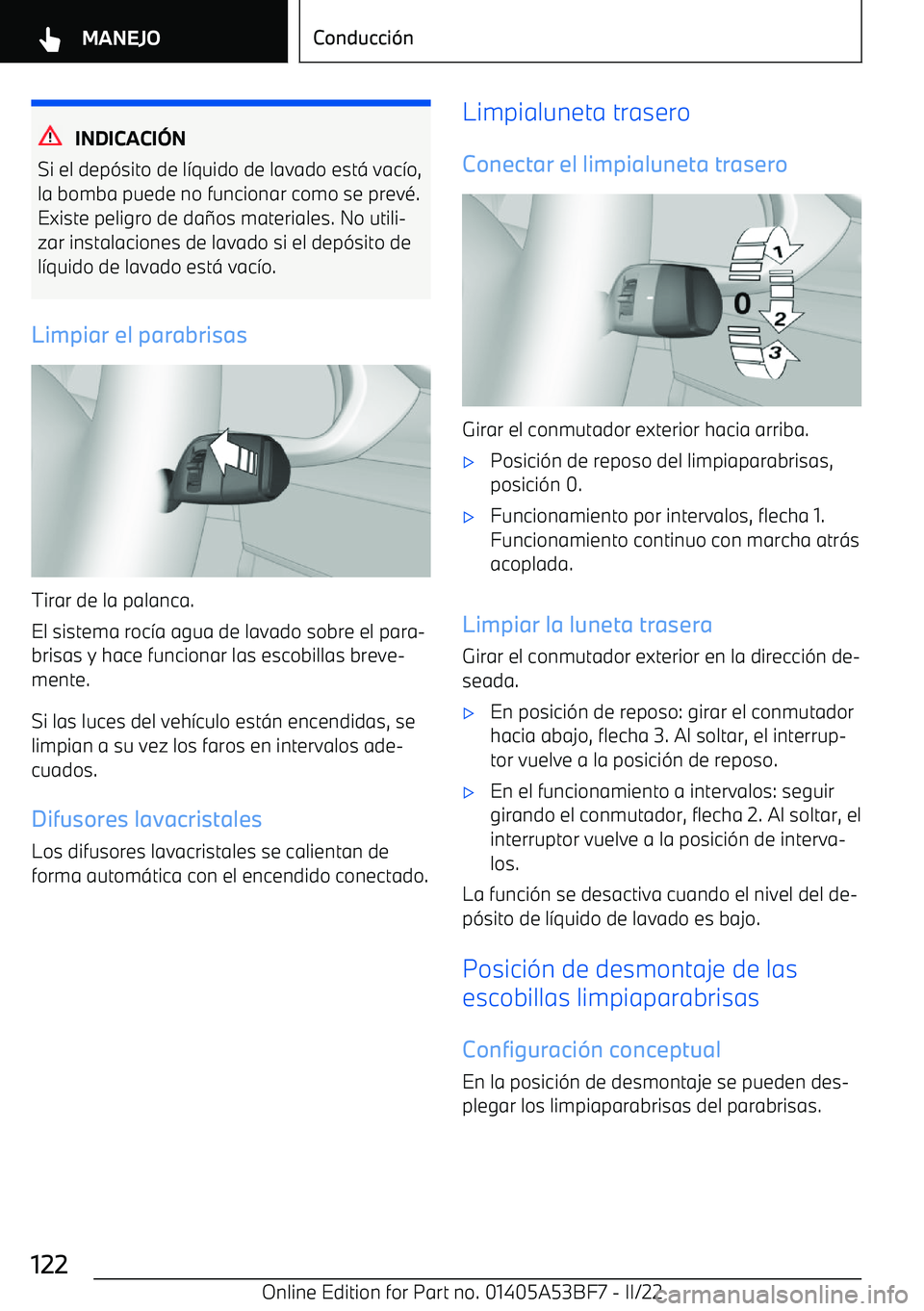 BMW X1 2022  Manuales de Empleo (in Spanish) INDICACI