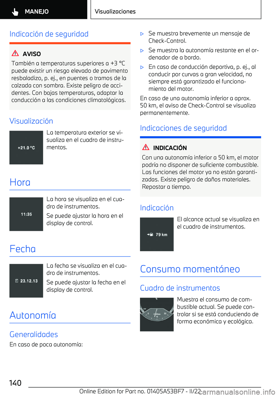 BMW X1 2022  Manuales de Empleo (in Spanish) Indicaci