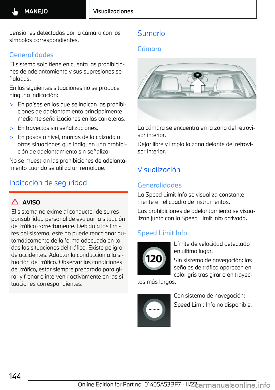 BMW X1 2022  Manuales de Empleo (in Spanish) pensiones detectadas por la c