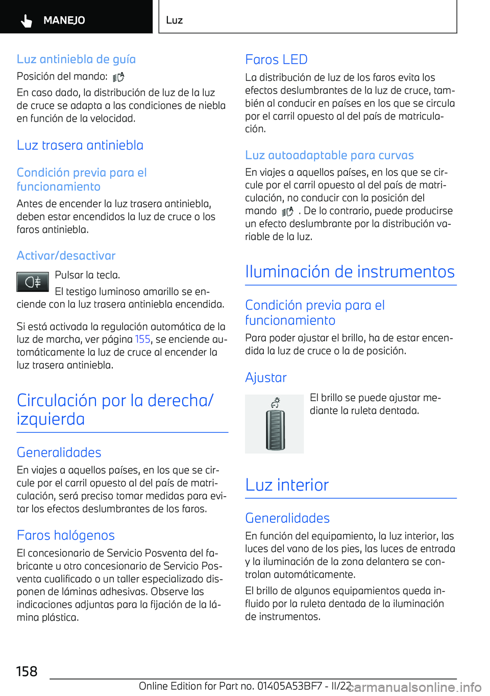 BMW X1 2022  Manuales de Empleo (in Spanish) Luz antiniebla de gu