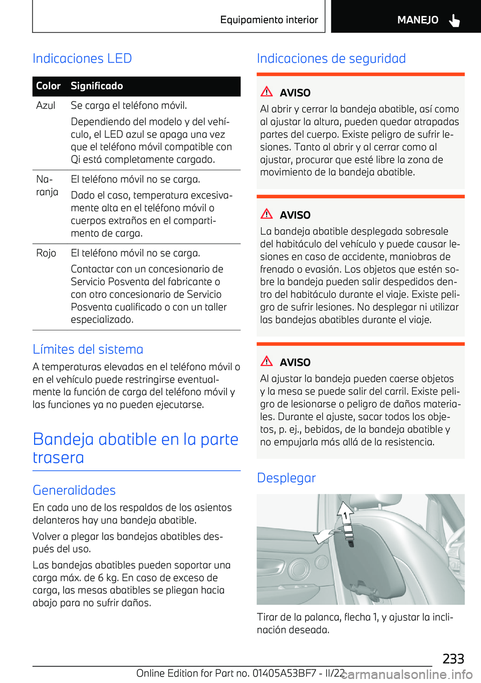 BMW X1 2022  Manuales de Empleo (in Spanish) Indicaciones LEDColorSignificadoAzulSe carga el tel
