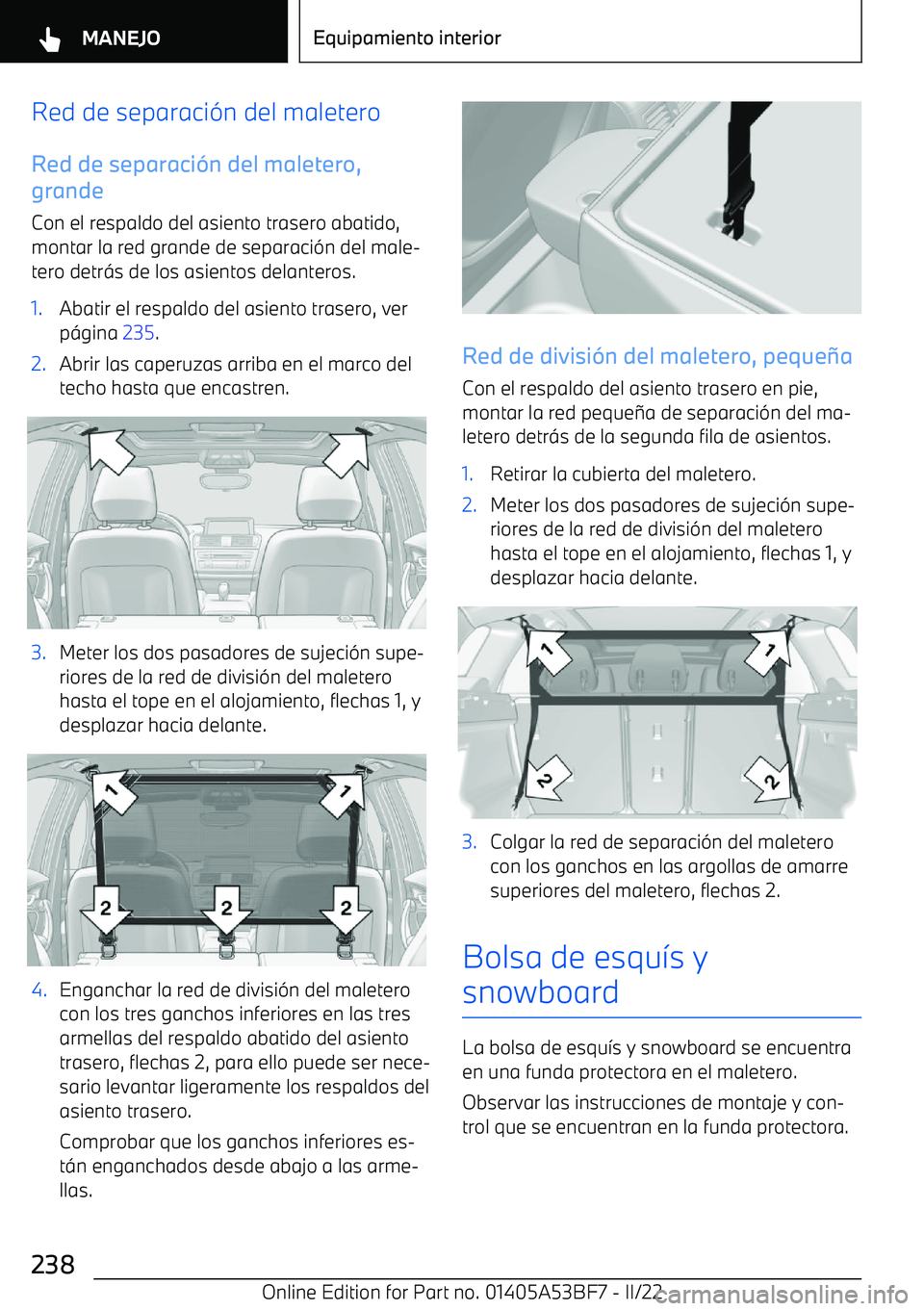 BMW X1 2022  Manuales de Empleo (in Spanish) Red de separaci